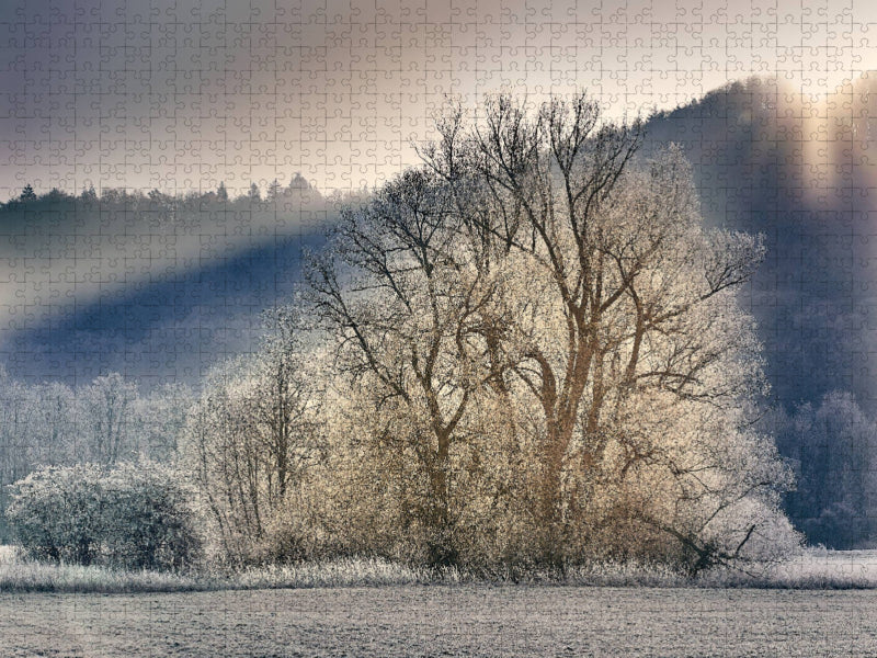 Frostige Weiden an der Altmühl - CALVENDO Foto-Puzzle'