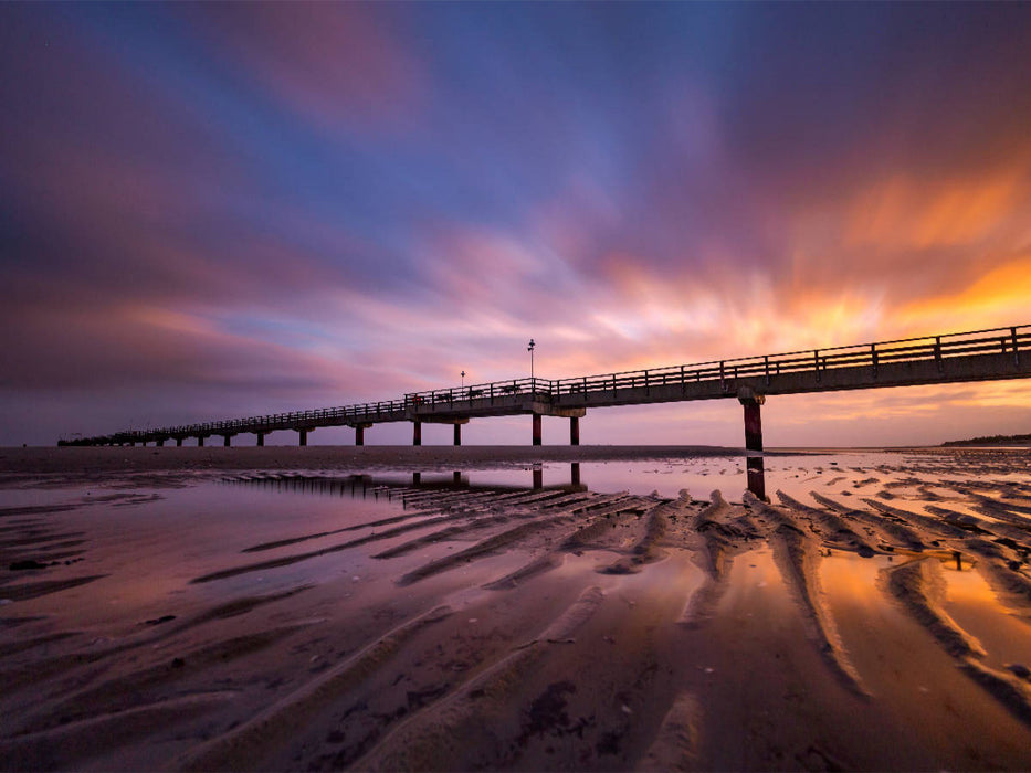 Seebrücke Prerow im Sonnenaufgang - CALVENDO Foto-Puzzle'