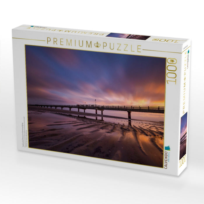 Seebrücke Prerow im Sonnenaufgang - CALVENDO Foto-Puzzle'