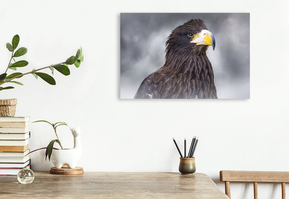 Premium textile canvas Premium textile canvas 120 cm x 80 cm landscape sea eagle 
