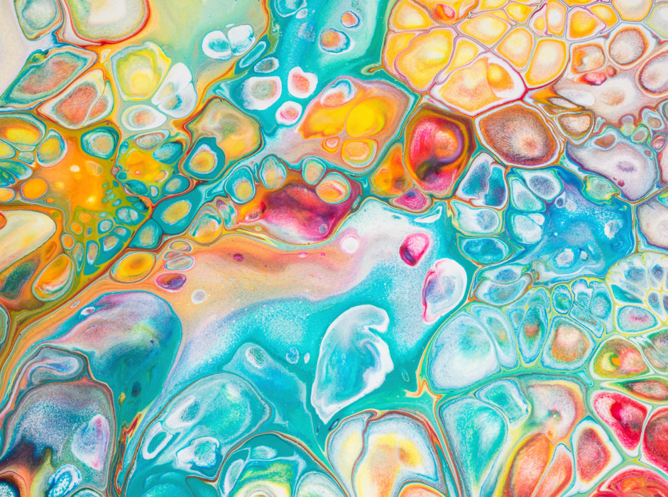 "Pastell", Acrylic Pouring, Abstrakte Malerei von Carola Vahldiek (Ausschnitt) 2000 Teile Puzzle quer - CALVENDO Foto-Puzzle'