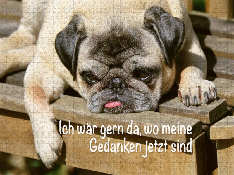 Ich wäre gern da, wo meine Gedanken jetzt sind. - CALVENDO Foto-Puzzle'