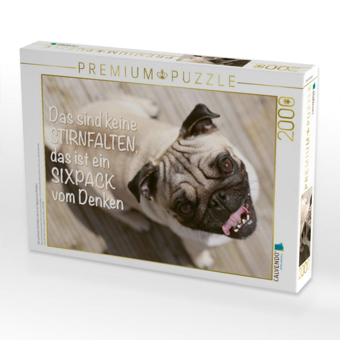 Das sind keine Stirnfalten, das ist ein Sixpack vom Denken. - CALVENDO Foto-Puzzle'