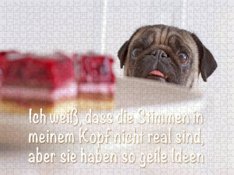 Ich weiß, dass die Stimmen in meinem Kopf nicht real sind, aber Sie haben so geile Ideen. - CALVENDO Foto-Puzzle'