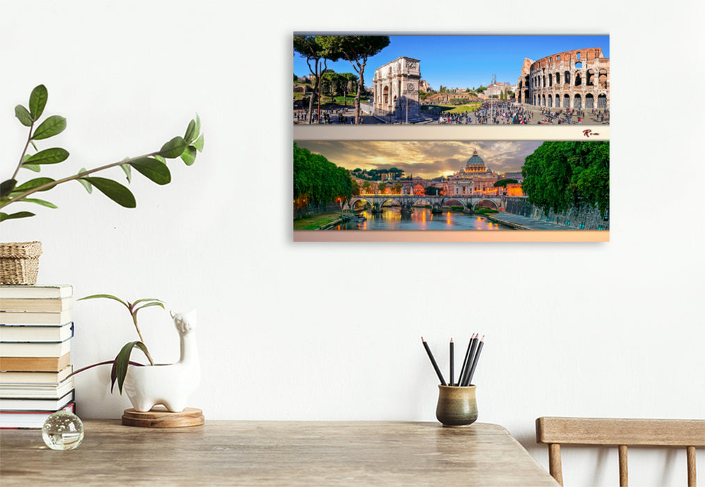 Premium textile canvas Premium textile canvas 90 cm x 60 cm across Rome 