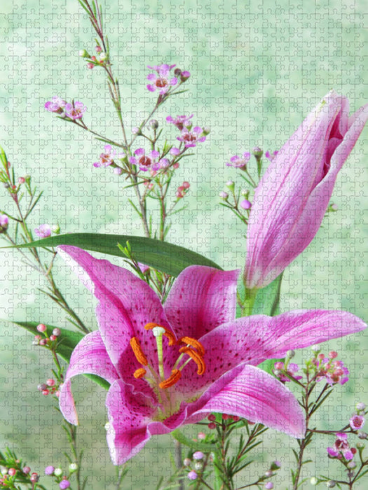 Lilienblüten und Wachsblumen - CALVENDO Foto-Puzzle'