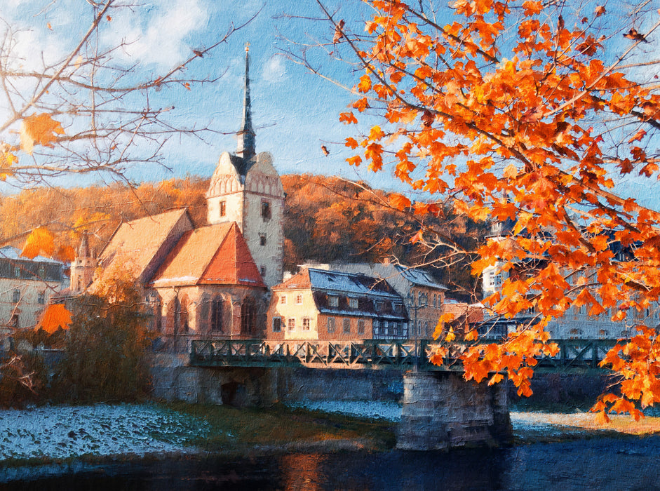 Gera seen with brush and oil - CALVENDO photo puzzle 