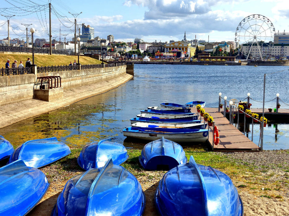 Boote in der Bucht von Tscheboksary - CALVENDO Foto-Puzzle'