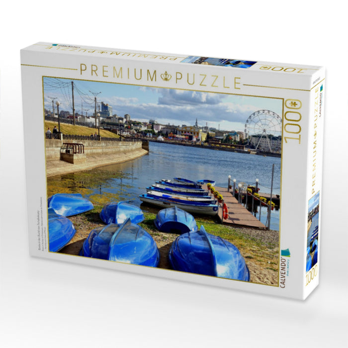 Boote in der Bucht von Tscheboksary - CALVENDO Foto-Puzzle'