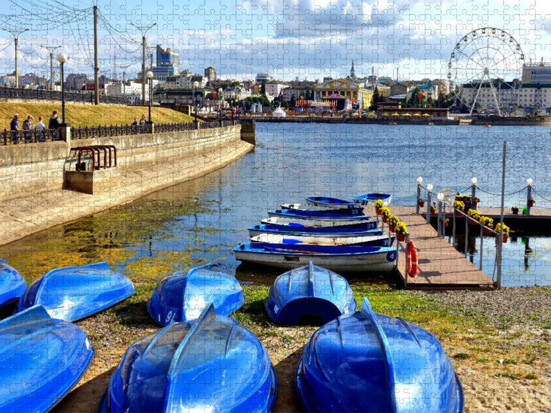 Boote in der Bucht von Tscheboksary - CALVENDO Foto-Puzzle'