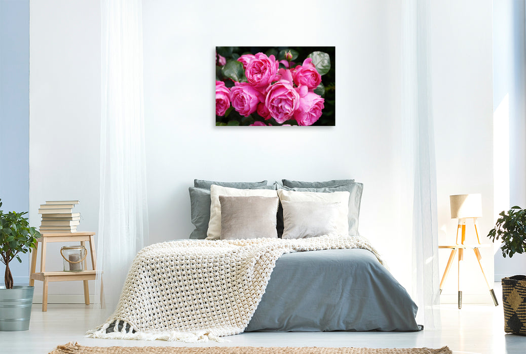 Premium textile canvas Premium textile canvas 120 cm x 80 cm landscape Rose Leonardo da Vinci in rich pink 