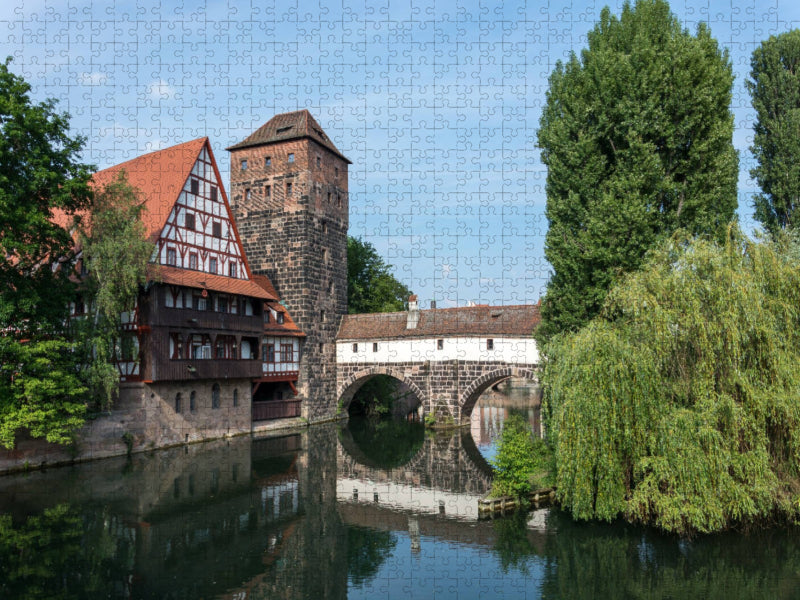 Weinstadel und Henkerbrücke an der Pegnitz - CALVENDO Foto-Puzzle'