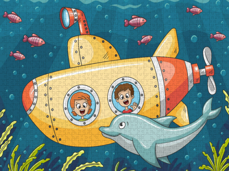 Das U-Boot und der Delphin - CALVENDO Foto-Puzzle'