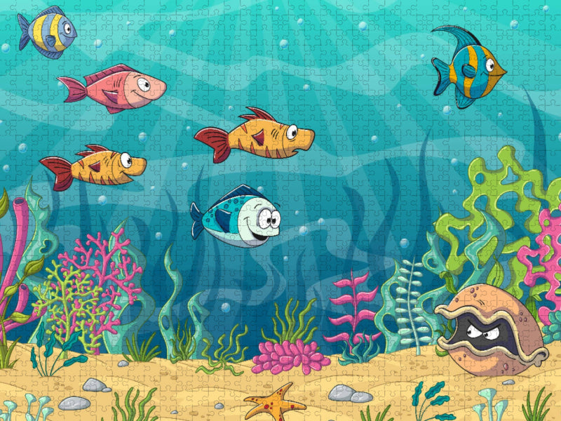 Lustige Fische in einer Unterwasserlandschaft - CALVENDO Foto-Puzzle'