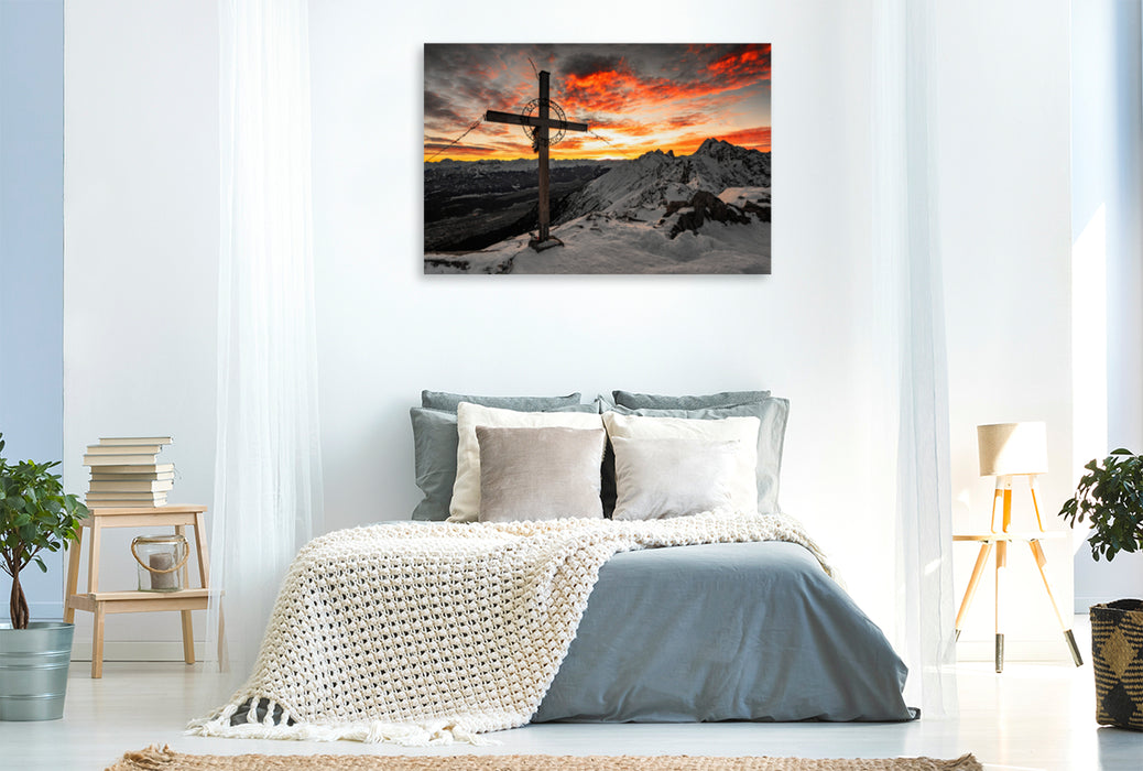 Premium textile canvas Premium textile canvas 120 cm x 80 cm landscape A motif from the calendar Innsbruck - city in the Alps 