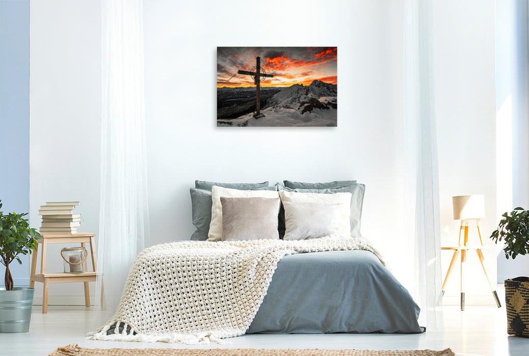 Premium textile canvas Premium textile canvas 120 cm x 80 cm landscape A motif from the calendar Innsbruck - city in the Alps 