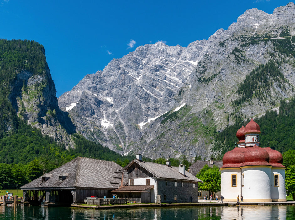 Halbinsel Hirschau mit St. Bartholomä 2000 Teile Puzzle quer - CALVENDO Foto-Puzzle'