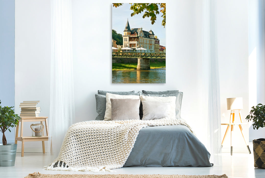 Premium Textil-Leinwand Premium Textil-Leinwand 80 cm x 120 cm  hoch Ein Motiv aus dem Kalender Gera - Stadt an der weißen Elster