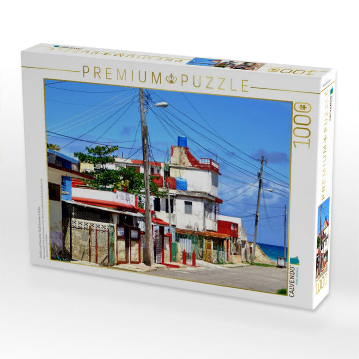 Straße zum Strand der Stadt Guanabo in Kuba - CALVENDO Foto-Puzzle'