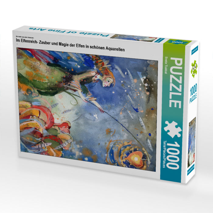 Au royaume elfique - magie et magie des elfes dans de belles aquarelles - Puzzle photo CALVENDO 