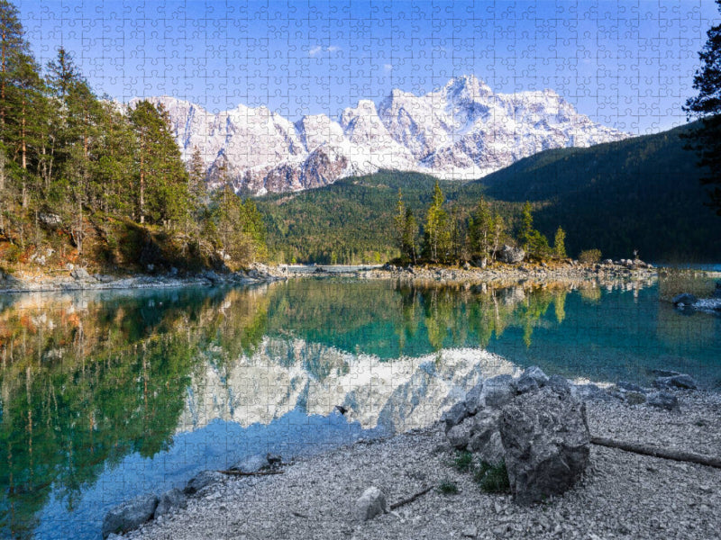 Wettersteinmassiv - Eibsee - CALVENDO Foto-Puzzle'