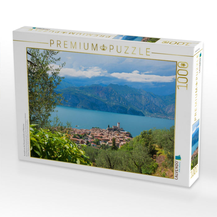 Aussicht von der Panoramastraße auf Malcesine - CALVENDO Foto-Puzzle'