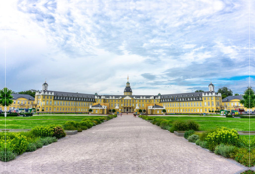 Premium Textil-Leinwand Das Schloss in Karlsruhe