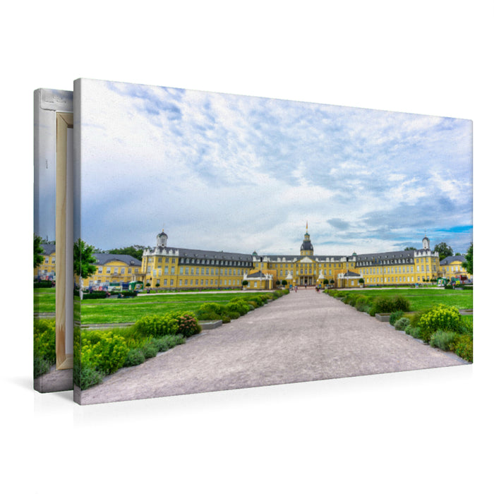 Premium Textil-Leinwand Das Schloss in Karlsruhe