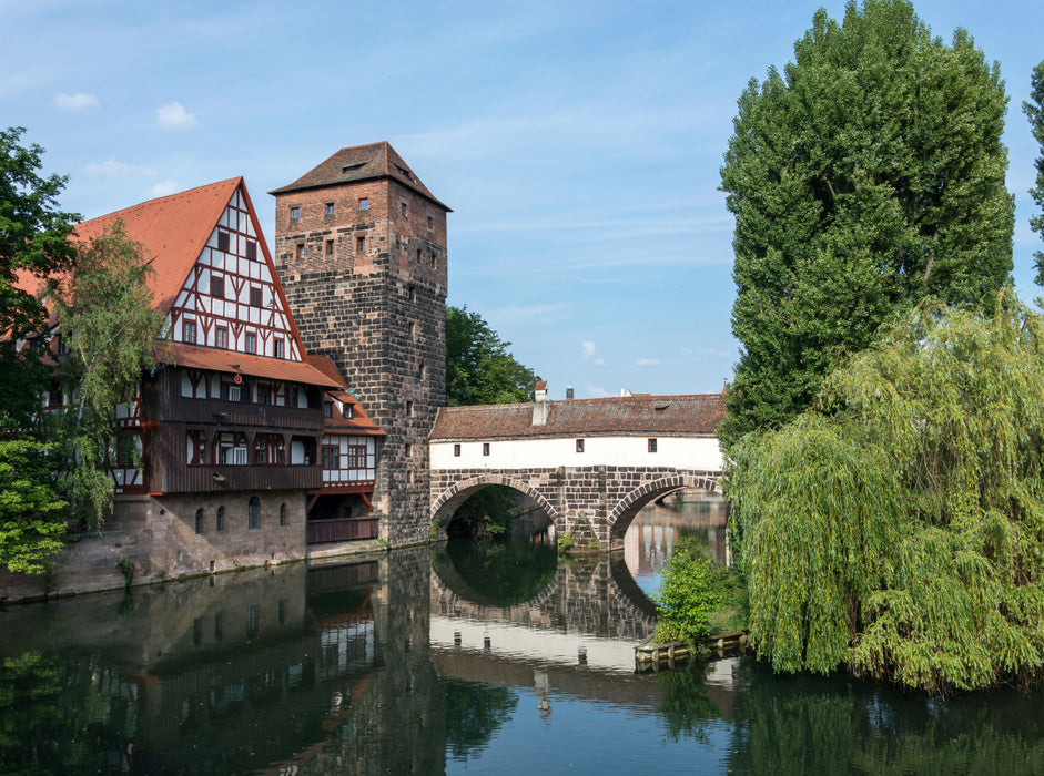 Weinstadel und Henkerbrücke an der Pegnitz 2000 Teile Puzzle quer - CALVENDO Foto-Puzzle'