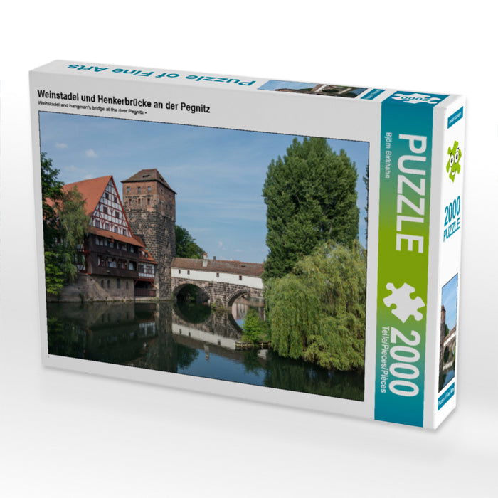 Weinstadel und Henkerbrücke an der Pegnitz 2000 Teile Puzzle quer - CALVENDO Foto-Puzzle'