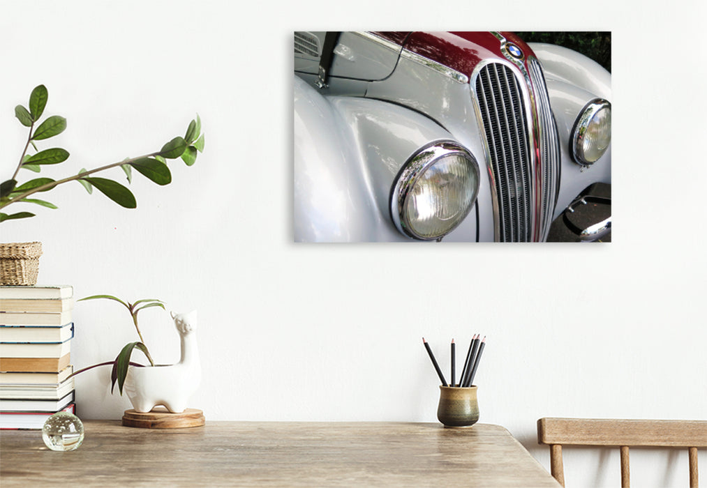 Premium textile canvas Premium textile canvas 120 cm x 80 cm across front BMW 328 Cabriolet 1937 