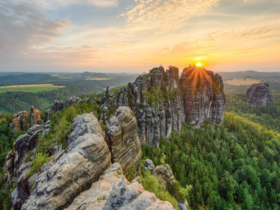 Schrammsteinaussicht Sächsische Schweiz 1000 Teile Puzzle quer - CALVENDO Foto-Puzzle'