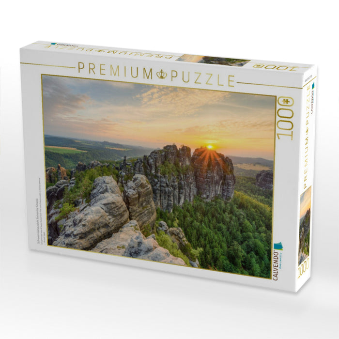 Schrammsteinaussicht Sächsische Schweiz 1000 Teile Puzzle quer - CALVENDO Foto-Puzzle'
