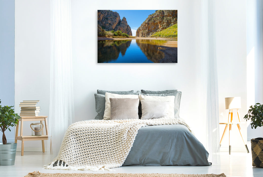 Premium textile canvas Premium textile canvas 120 cm x 80 cm across A motif from the calendar Torrent de Pareis - Mallorca 