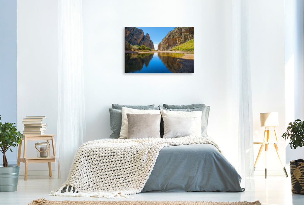 Premium textile canvas Premium textile canvas 120 cm x 80 cm across A motif from the calendar Torrent de Pareis - Mallorca 