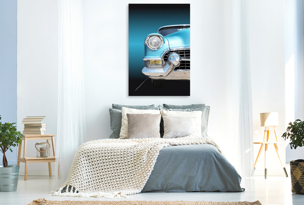 Premium textile canvas Premium textile canvas 80 cm x 120 cm high motif Series 62 1955 from the calendar Fascination US Classics 1955 to 1967 by Beate Gube Radiator grille of a classic automobile vintage car 