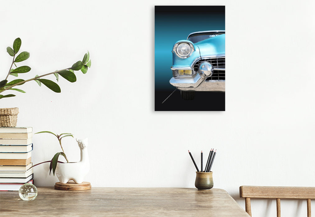 Premium textile canvas Premium textile canvas 80 cm x 120 cm high motif Series 62 1955 from the calendar Fascination US Classics 1955 to 1967 by Beate Gube Radiator grille of a classic automobile vintage car 