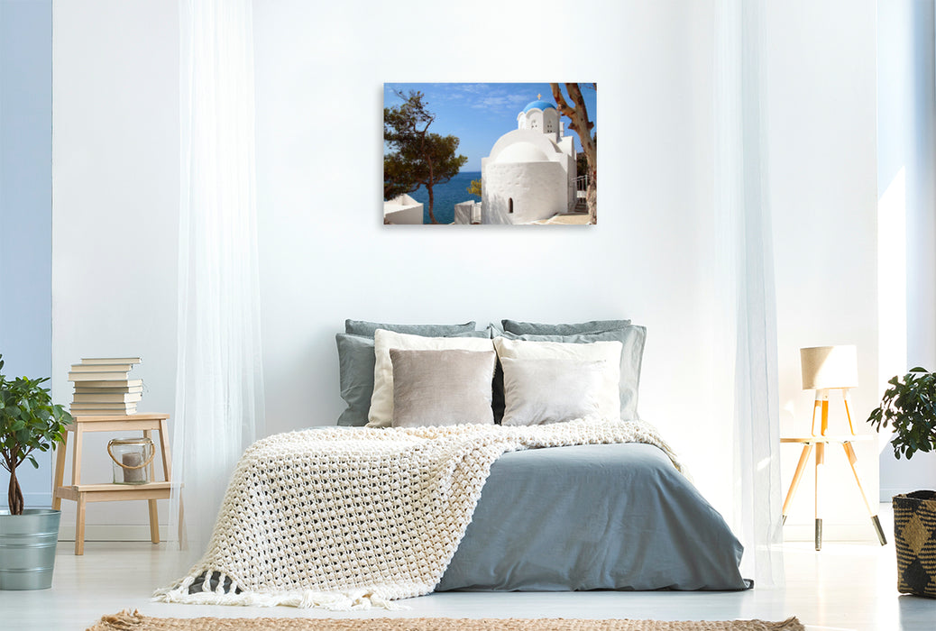 Premium textile canvas Premium textile canvas 120 cm x 80 cm landscape Amorgos Island, Cyclades 