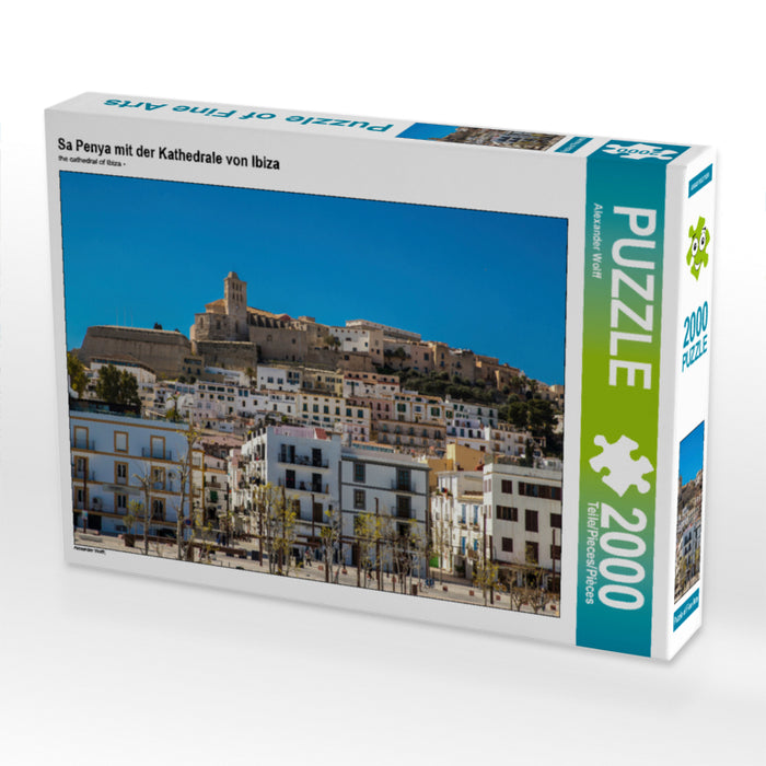Sa Penya mit der Kathedrale von Ibiza 2000 Teile Puzzle quer - CALVENDO Foto-Puzzle'