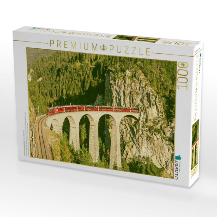 Landwasserviadukt bei Filisur, Schweiz. - CALVENDO Foto-Puzzle'