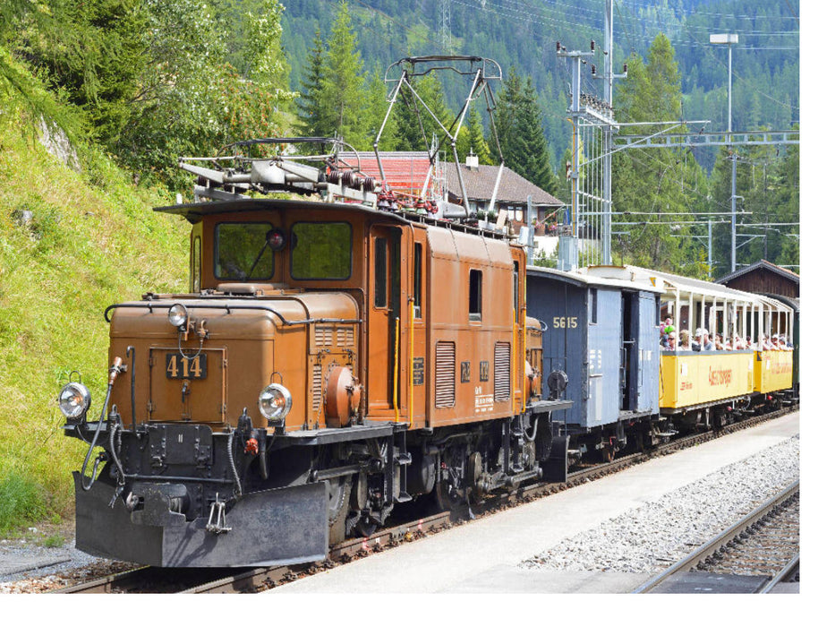 Erlebniszug Albula der Rhätischen Bahn mit Lokomotive Krokodil. - CALVENDO Foto-Puzzle'