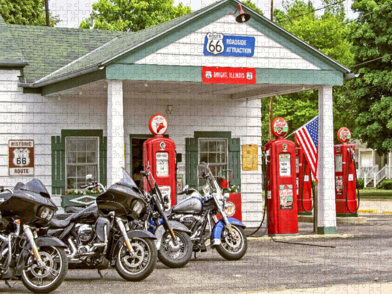 Motorräder an der Route 66, USA. - CALVENDO Foto-Puzzle'