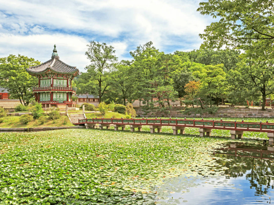 Hyangwonjeong Pavillon, Palastanlage in Seoul, Südkorea. - CALVENDO Foto-Puzzle'