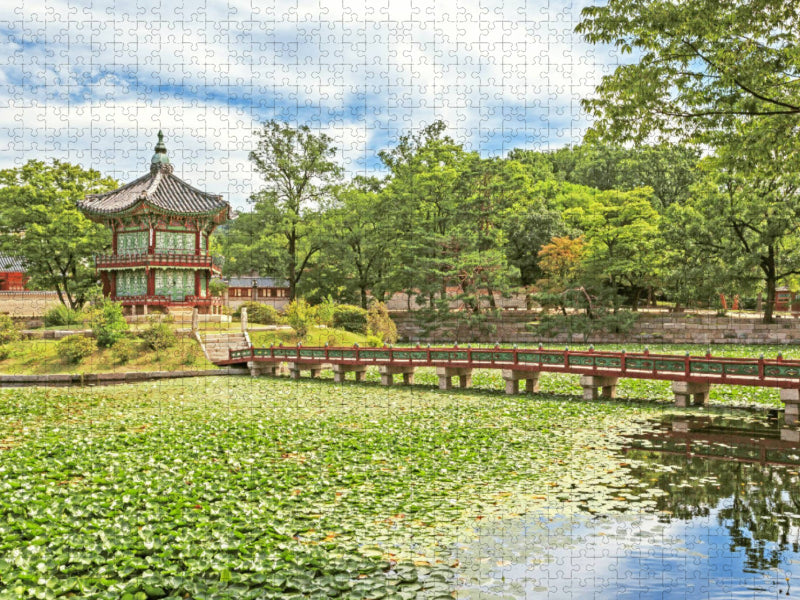 Hyangwonjeong Pavillon, Palastanlage in Seoul, Südkorea. - CALVENDO Foto-Puzzle'