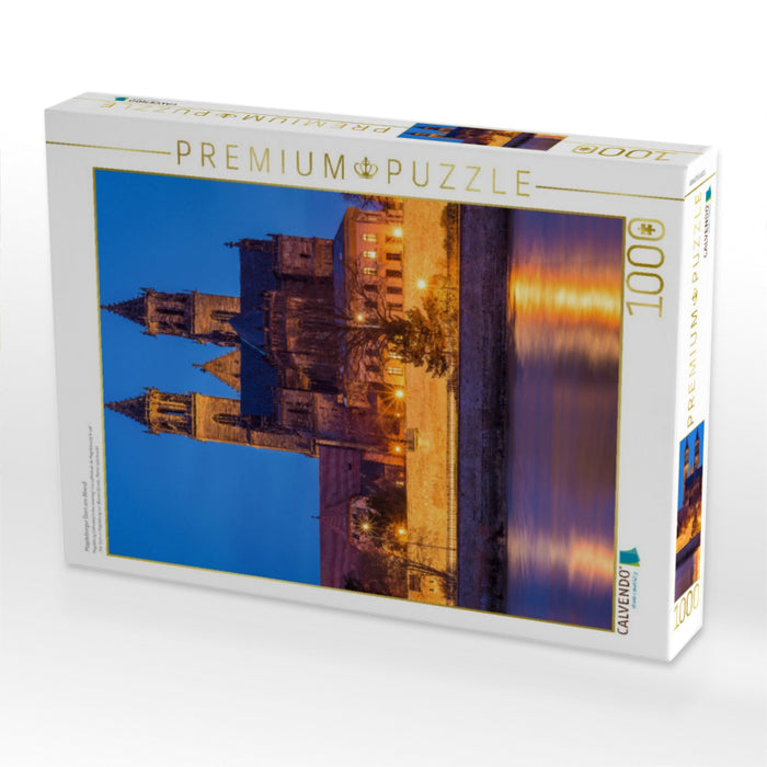 Magdeburger Dom am Abend - CALVENDO Foto-Puzzle'
