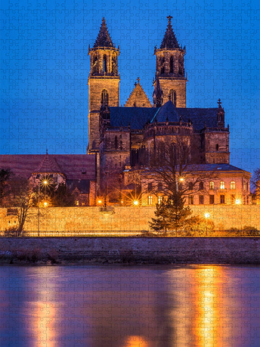 Magdeburger Dom am Abend - CALVENDO Foto-Puzzle'