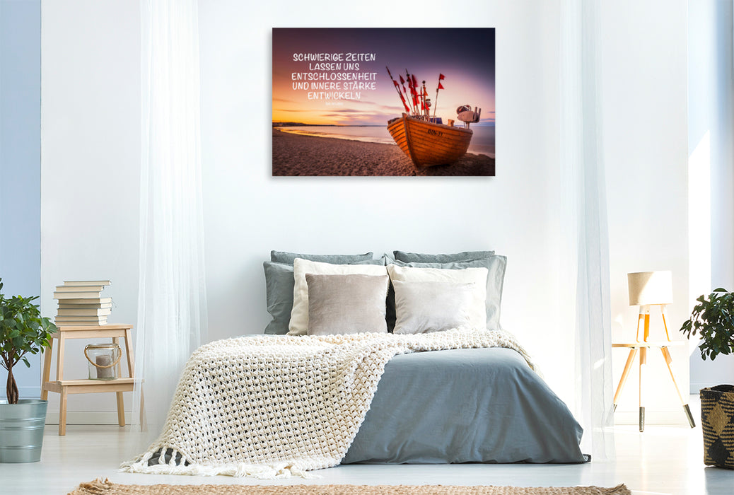 Premium textile canvas Premium textile canvas 120 cm x 80 cm landscape A motif from the calendar Motivation and Sea 
