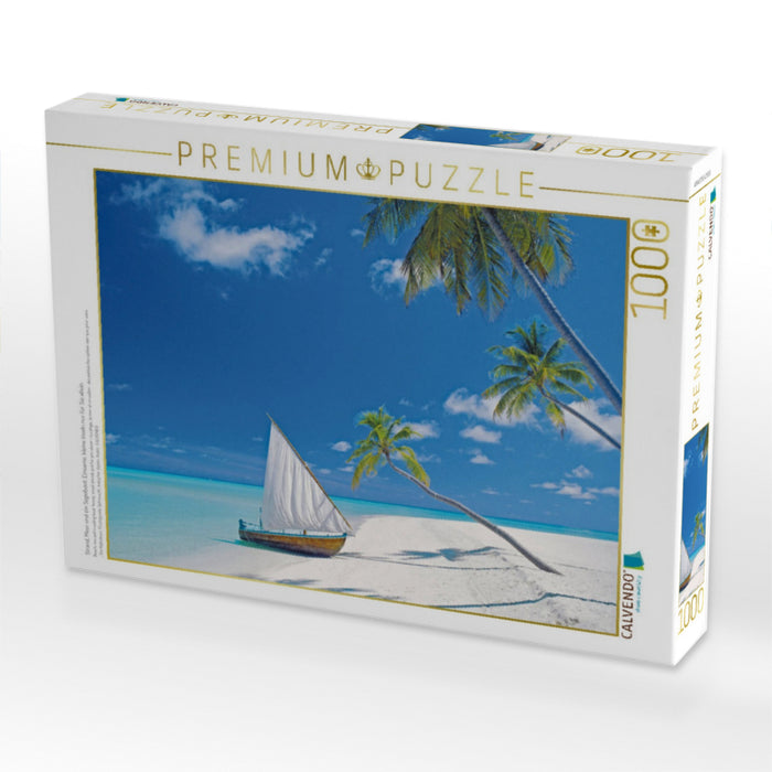 Strand, Meer und ein Segelboot: Einsame, kleine Inseln nur für Sie allein. - CALVENDO Foto-Puzzle'