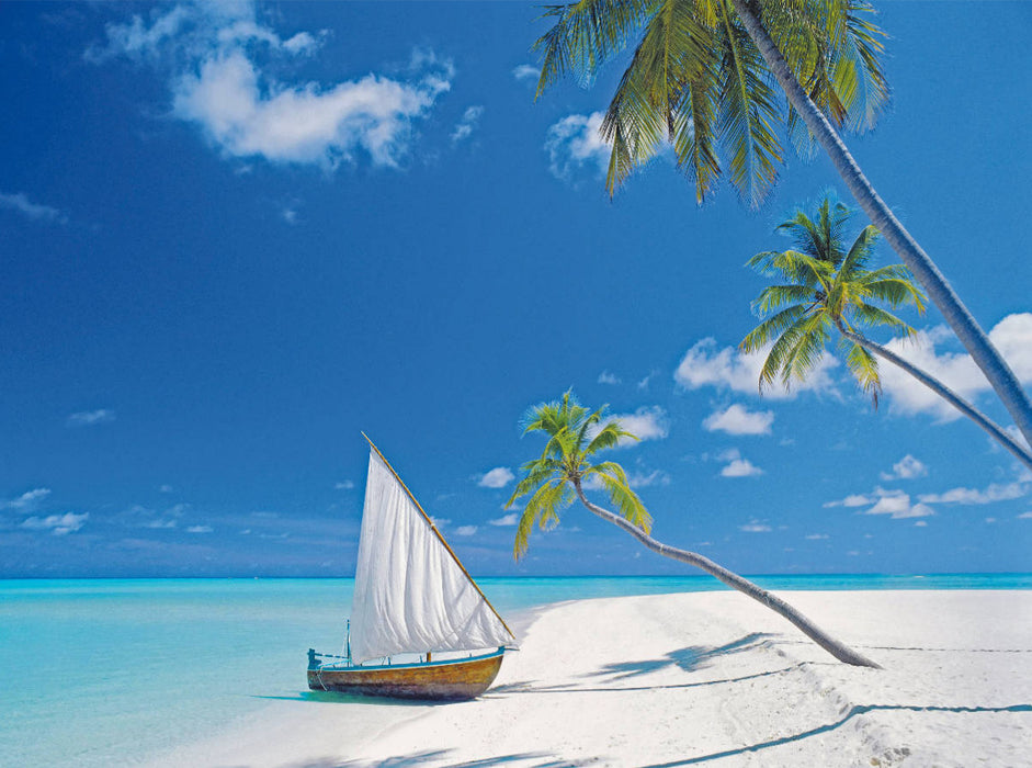 Strand, Meer und ein Segelboot: Einsame, kleine Inseln nur für Sie allein. - CALVENDO Foto-Puzzle'