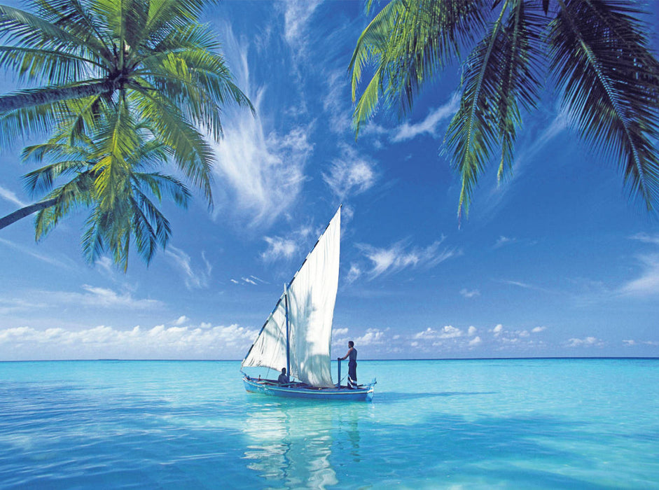Traditionelles Segelboot, genannt Dhoni. - CALVENDO Foto-Puzzle'
